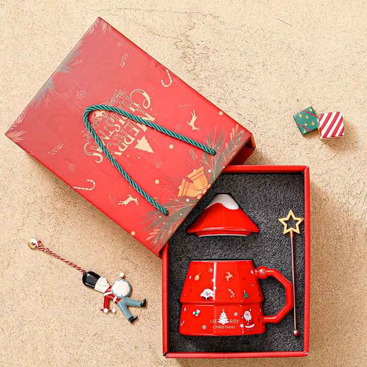 Lovely Christmas Tree Mug Cup with Gift Box