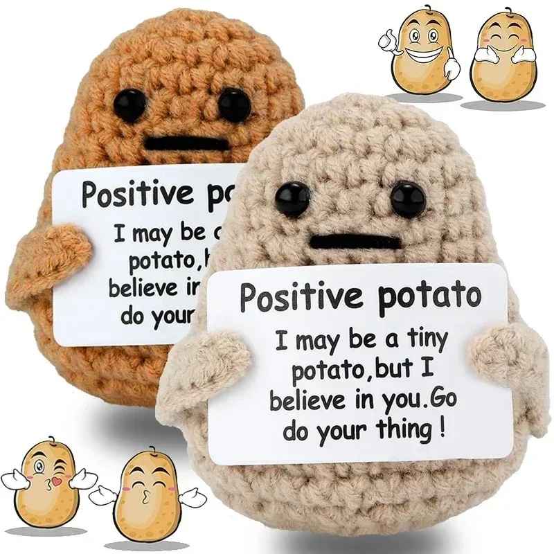 Cute Funny Emotional Support Positive Energy Potato Doll with Card