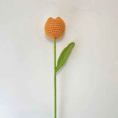 1PC Knitted Crochet Flower Tulip