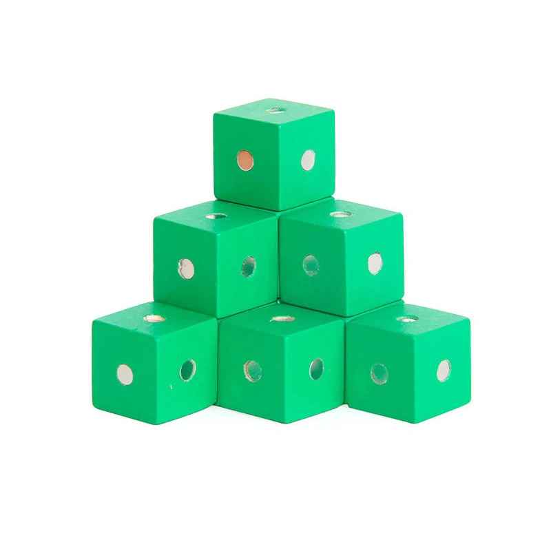 10pcs 3D Wooden Magnetic Colorful Cube Blocks