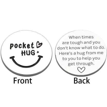 1PC Pocket Hug Token Inspirational Keychain