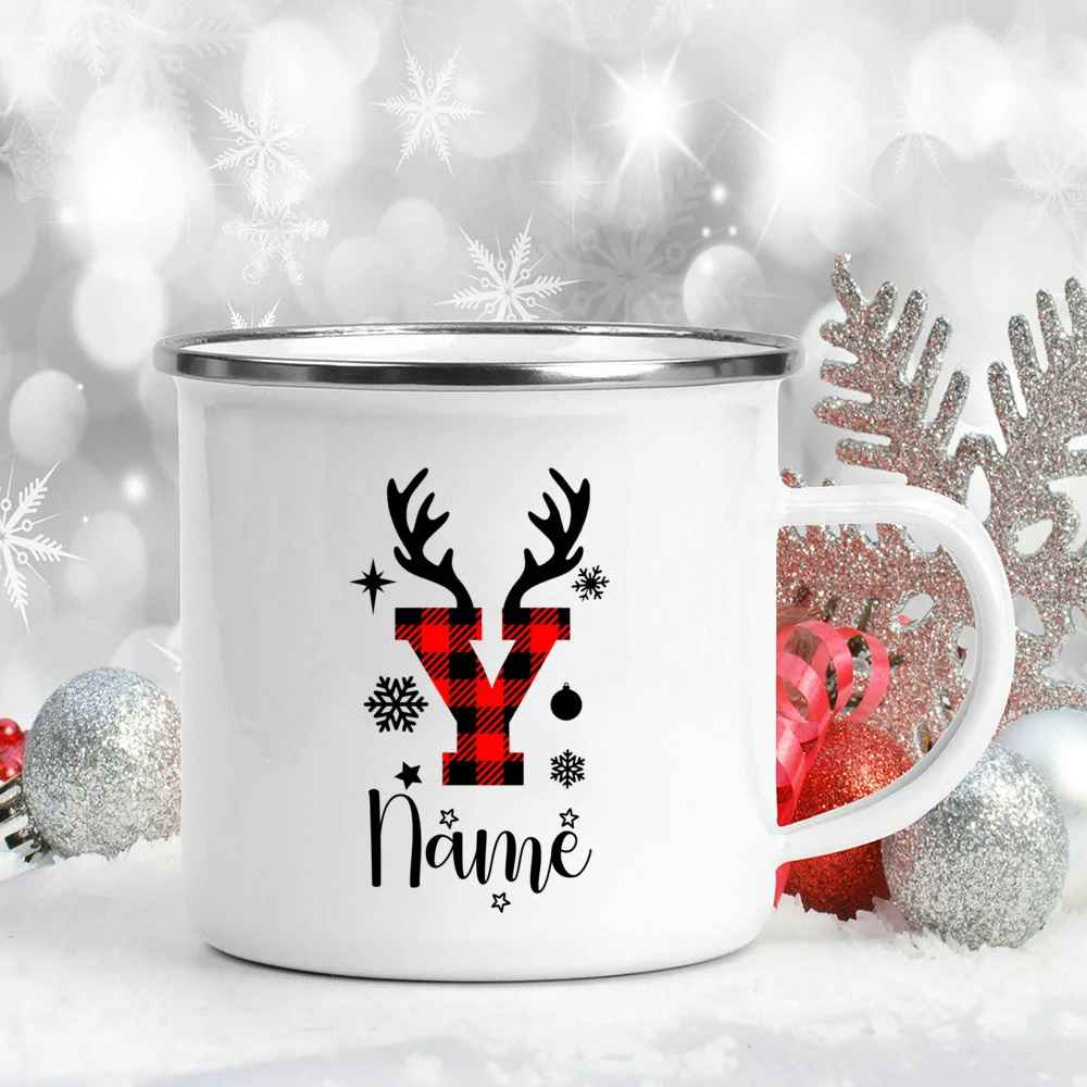 360mL Personalized Christmas Enamel Name Mug