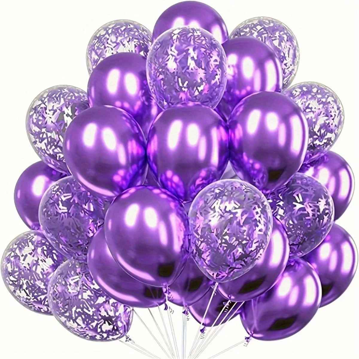 20Pcs Metallic Confetti Latex Party Balloons