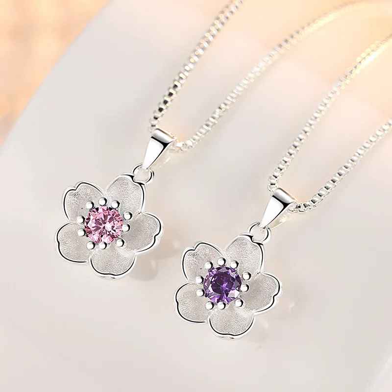 Sterling Silver Peach Blossom Necklace