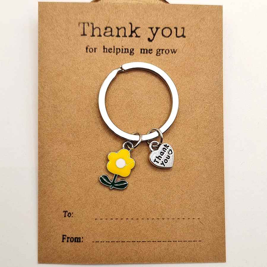 Thank You Card Keychain Gift