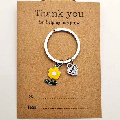 Thank You Card Keychain Gift