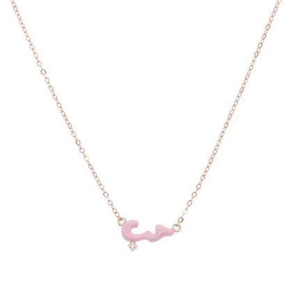 Micro Pastel Enamel Small Arabic Love Letter 18-Inch Charm Necklace