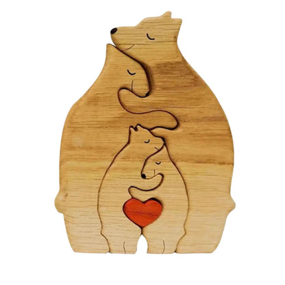 Wooden Custom Family Name Bear Puzzle Decor