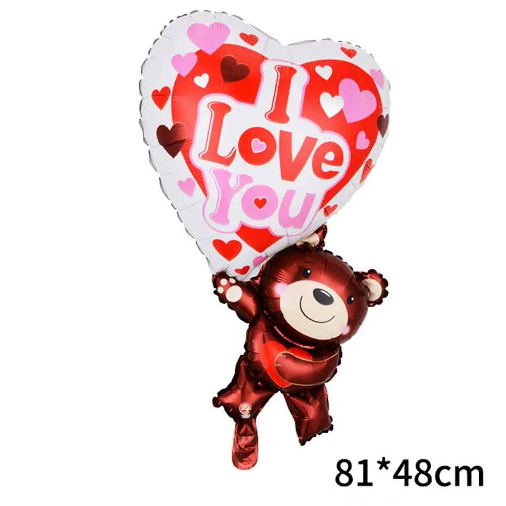 Bear, Love, and Heart Balloons with Banner Romantic Decor