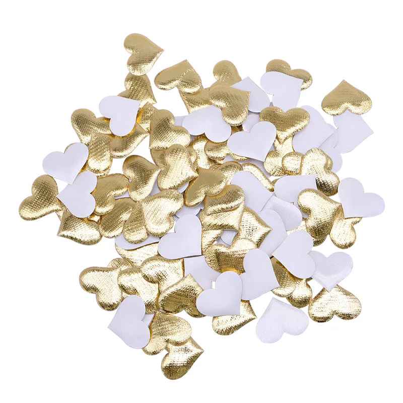 100Pcs 35mm Romantic Sponge Satin Fabric Heart Petals – Wedding Confetti, Table & Bed Decor, Valentine’s Day Decoration