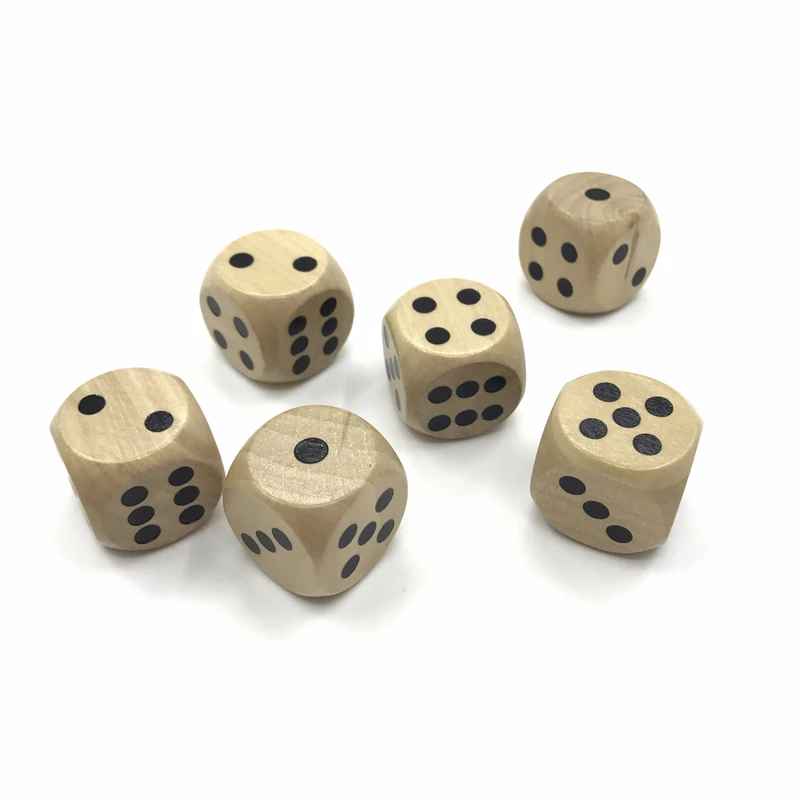 5Pcs High-Quality 25mm Wooden Solid Dice