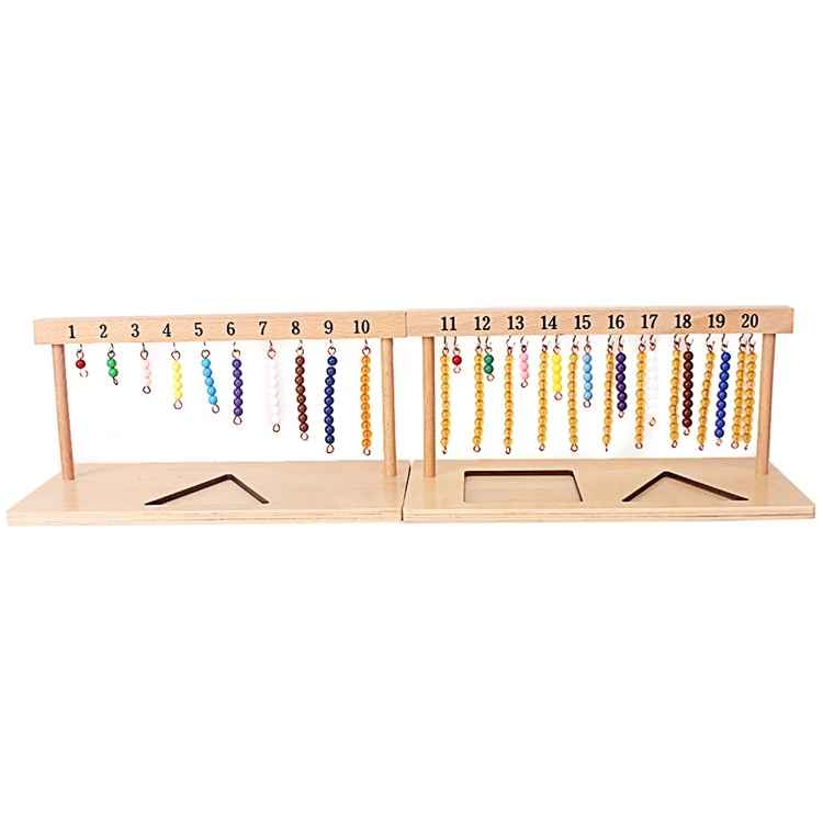 Montessori Numbers 1-20 Hanger & Color Beads Teaching Math Toy