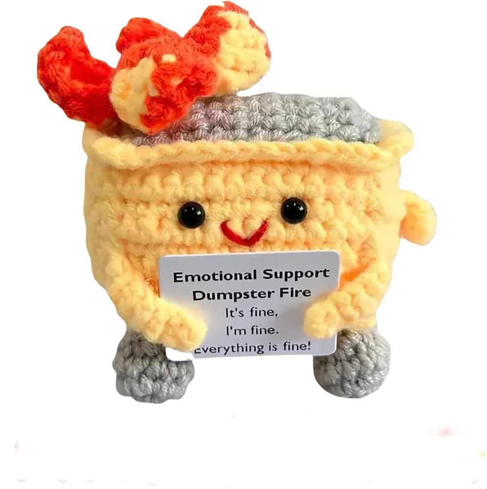 Cute Emotional Support Crochet Dumpster Fire Doll