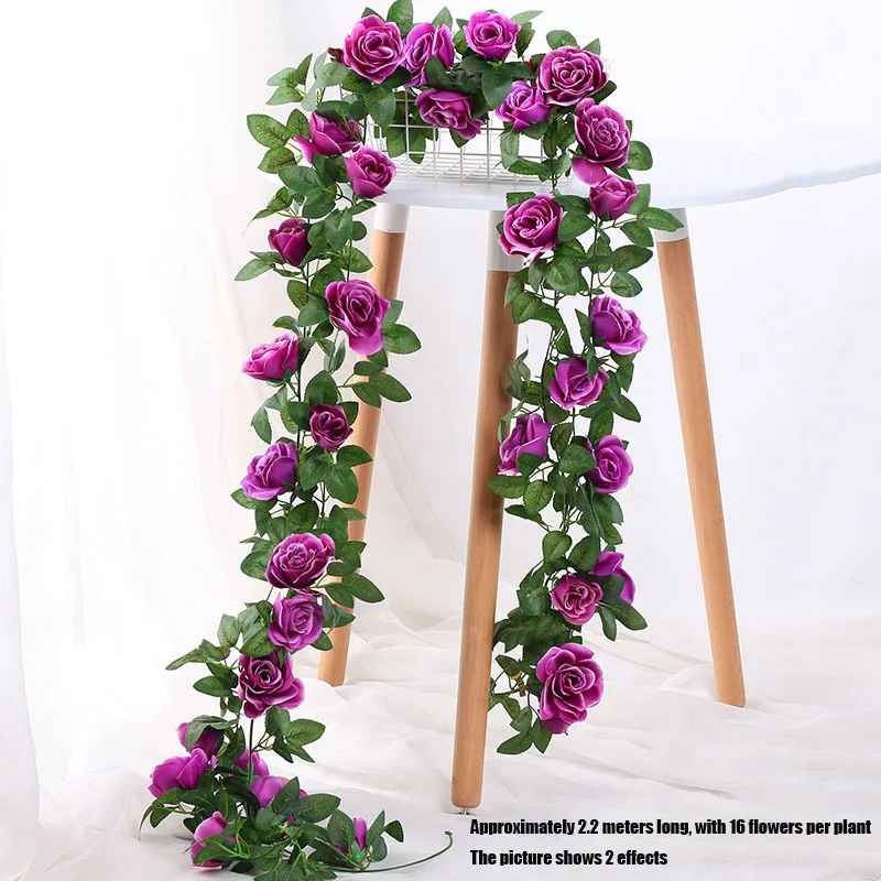 2.2m Artificial Rose Flower Vine Wedding Garland