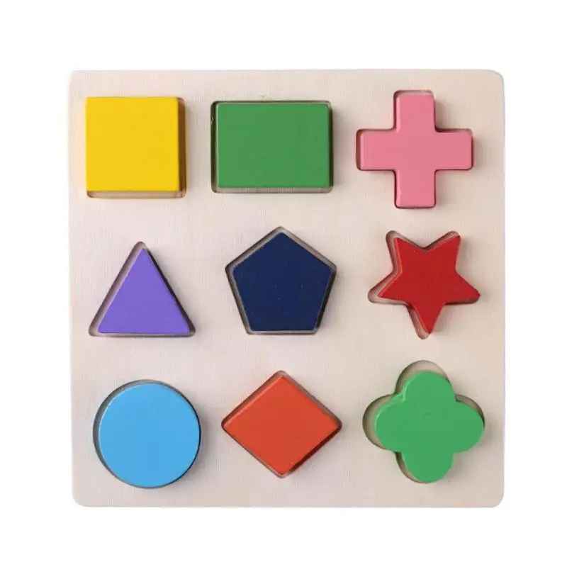 Wooden Geometric Shapes Montessori Puzzle