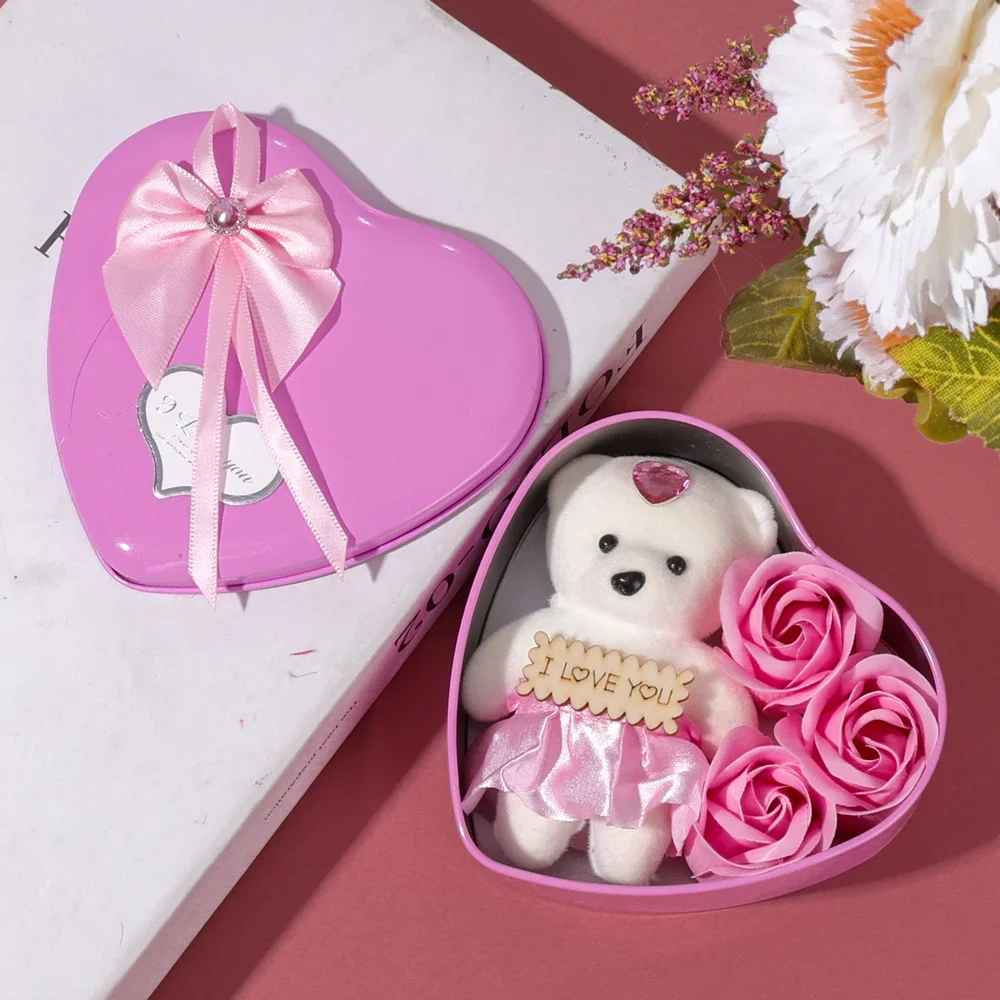 I Love You Bear with Artificial Rose Gift Box