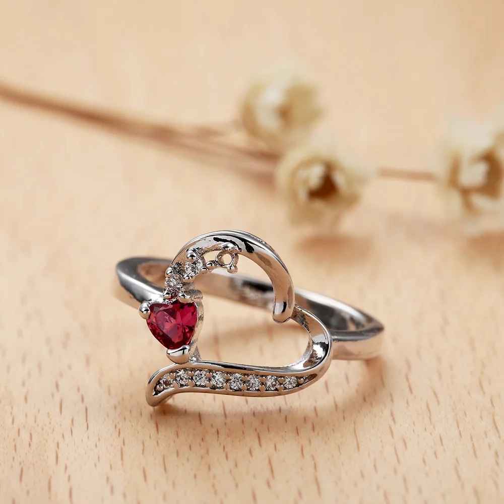 Luxury Gorgeous Heart-Cut Pink Zircon Ring