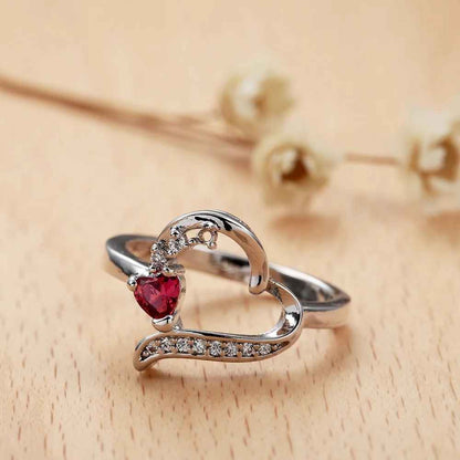 Luxury Gorgeous Heart-Cut Pink Zircon Ring