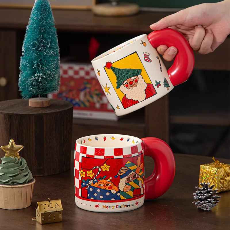 601-700mL Large Creative Christmas Ceramic Mug