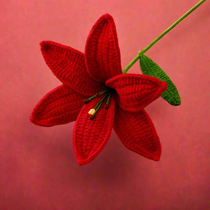 Artificial Hand-Knitted Lily Flower