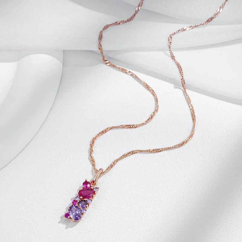 Mystical Purple Zircon Pendant Necklace