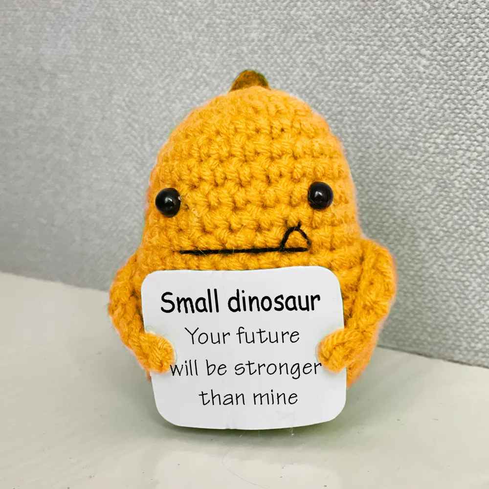 Cute Crochet Inspirational Positive Animal Doll with Card