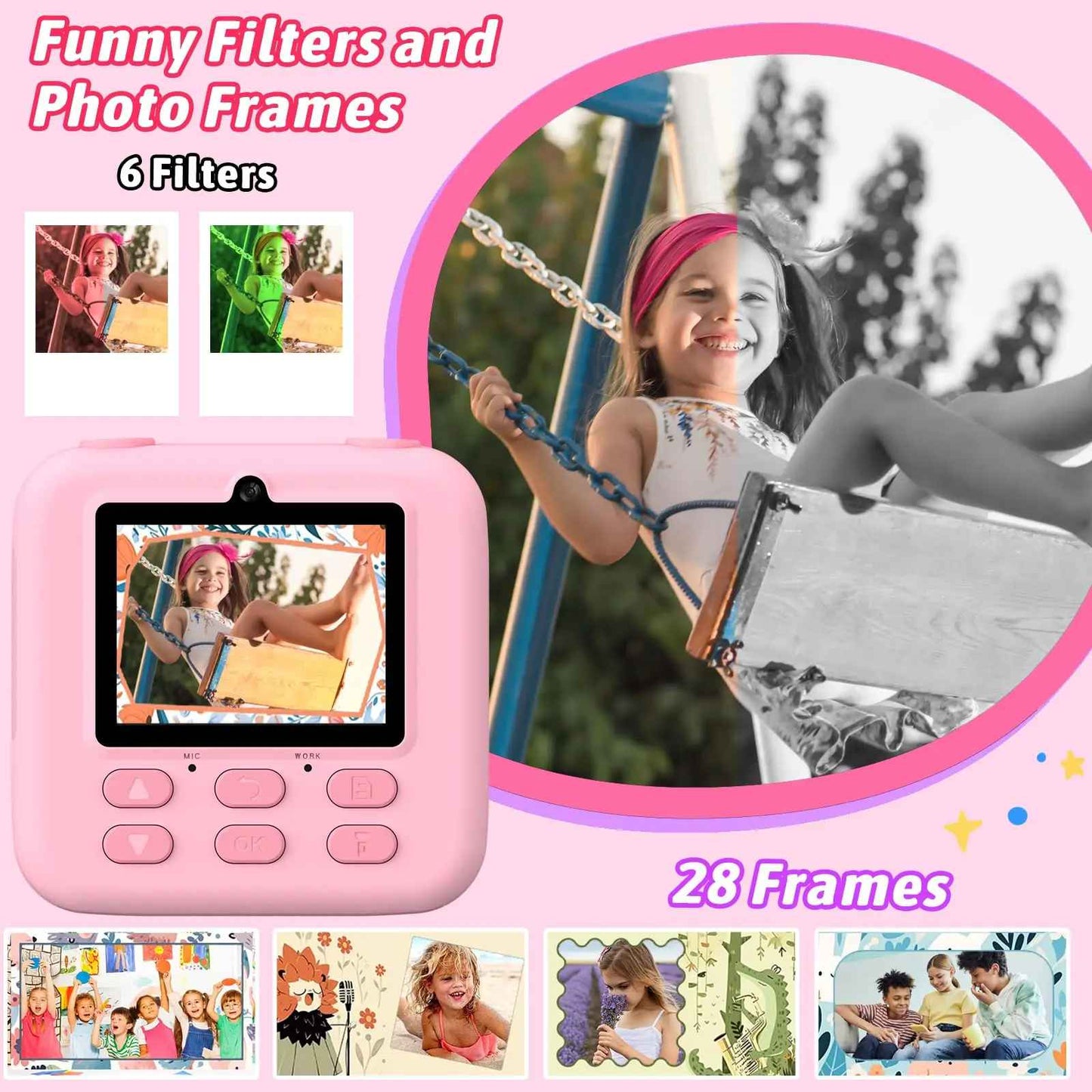 1080P HD Kids Dual Lens Selfie Digital Camera