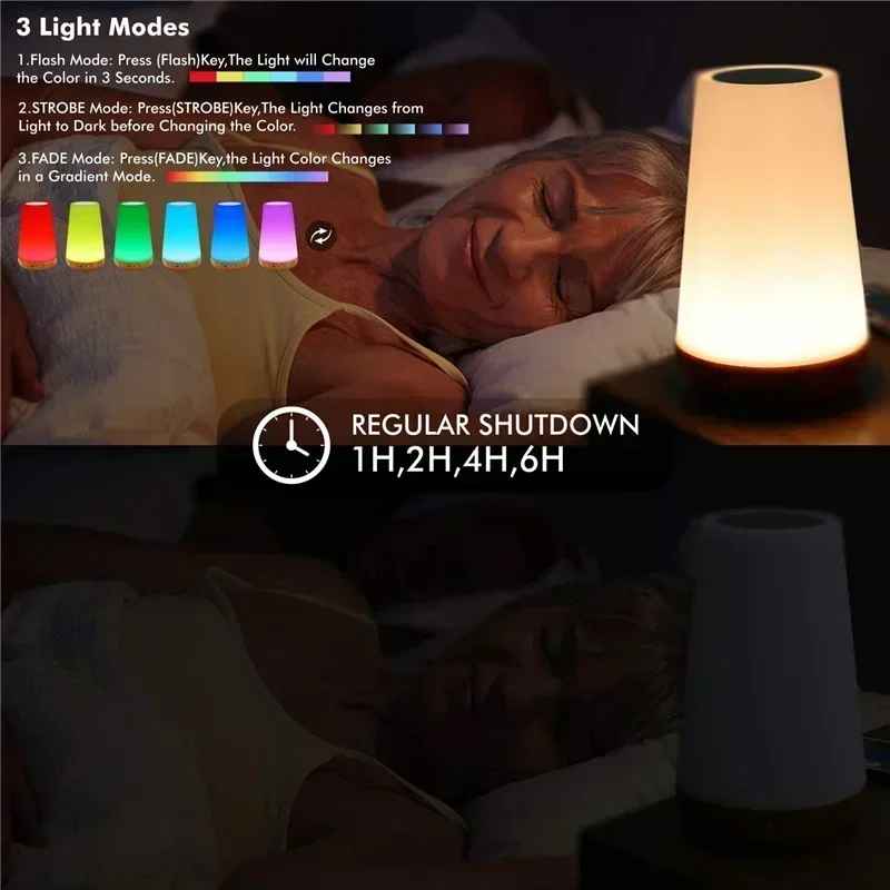 13 Color Touch Dimmable Night Light with RGB Remote Control