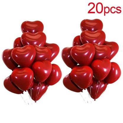 50/10pcs 10-inch Red Heart Inflatable Latex Balloons