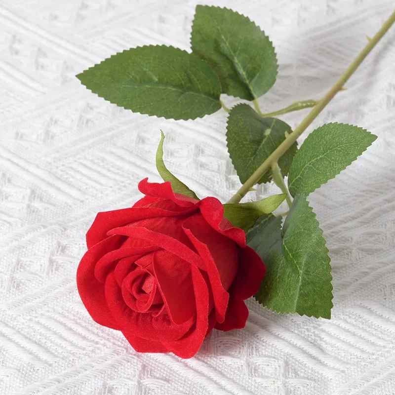 5Pcs Artificial Velvet Rose Flowers Bouquet - Wedding, Home Table Decoration, Christmas & Valentine's Day Gift