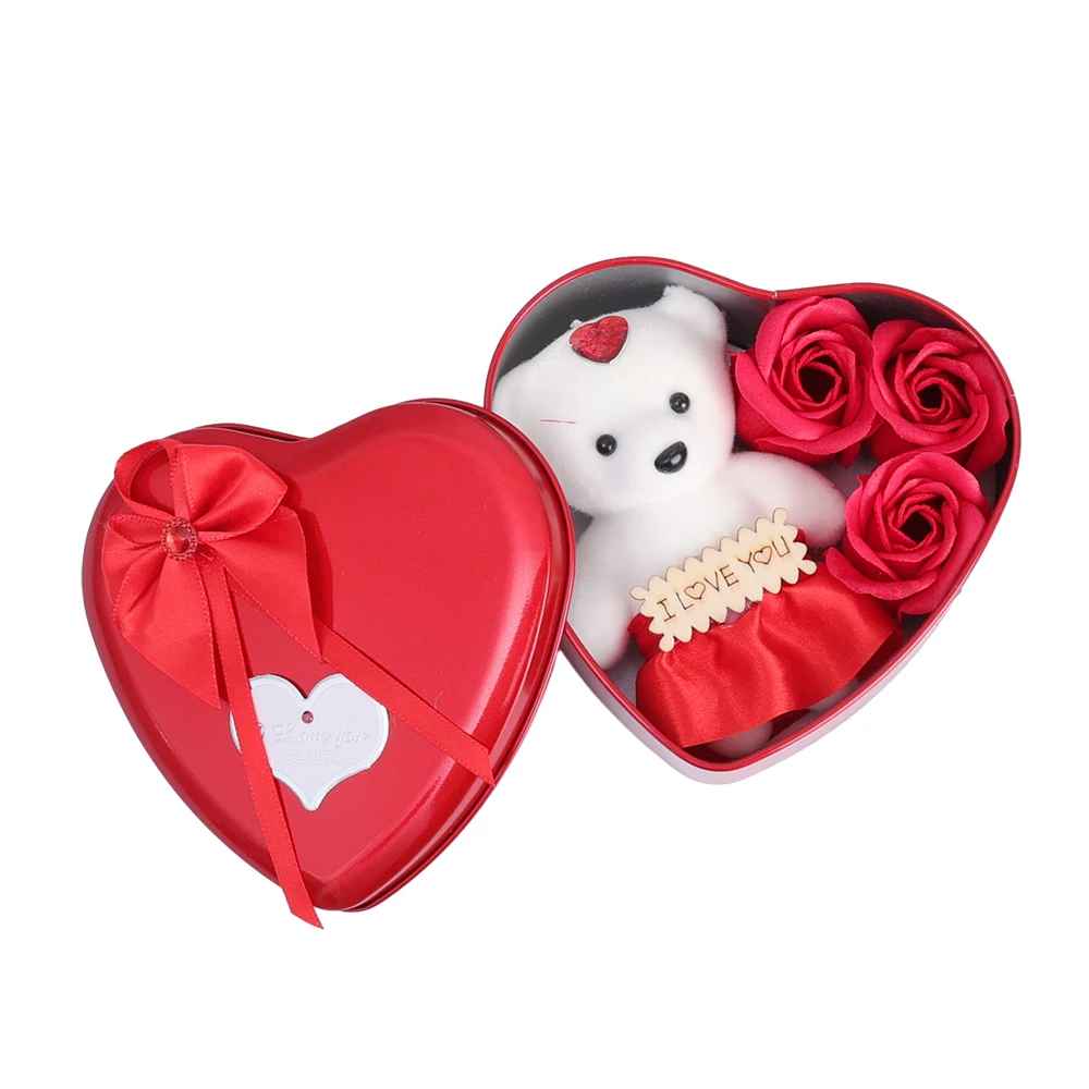 I Love You Bear with Artificial Rose Gift Box