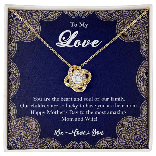 To My Love Soulmate Stainless Steel Love Knot Necklace