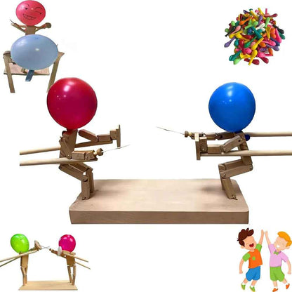 Two-Player Balloon Wooden Bamboo Man Battle Game