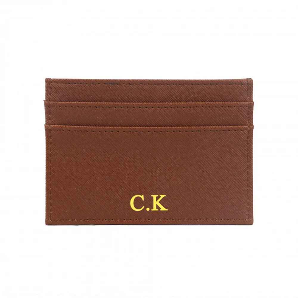 Custom Letters PU Leather Credit Card Holder