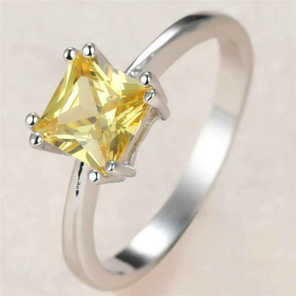 Elegant Simple Yellow Crystal Ring