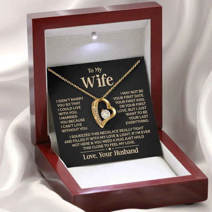 To My Love Wife Love Heart Necklace with LED Gift Box