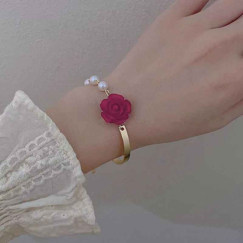 Romantic Adjustable Rose Link Chain Bracelet