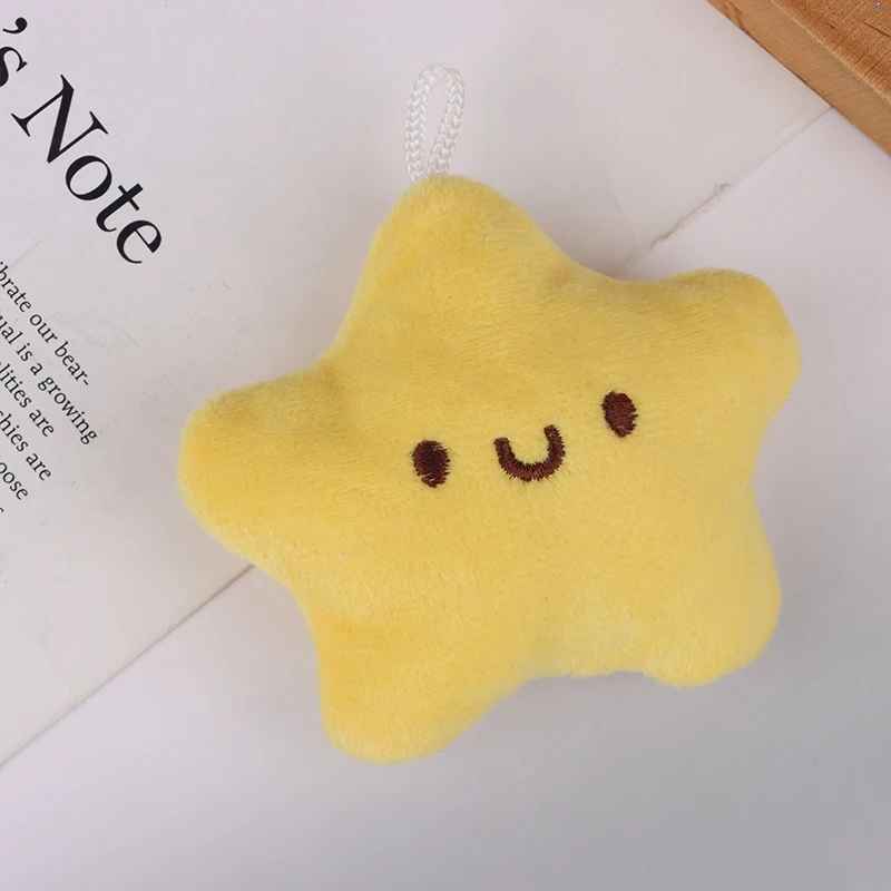 1Pc Cute Star Plush Toy Doll Squeak Keychain