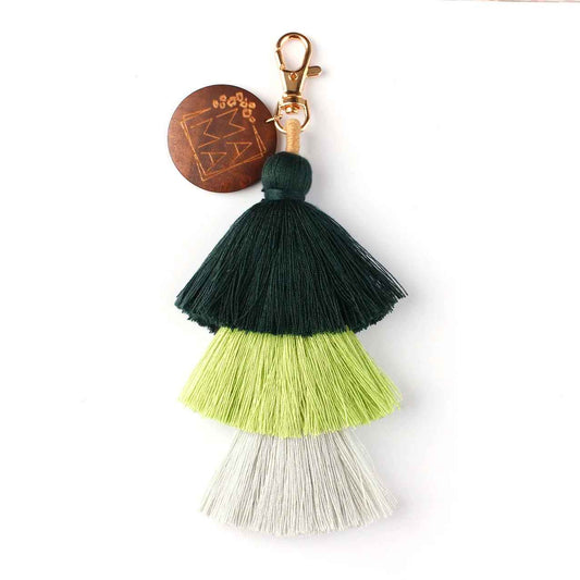 3 Layers Cotton Tassel Keychain