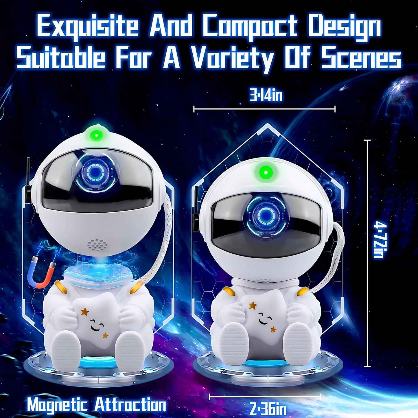 Astronaut LED Galaxy Star Projector Night Light