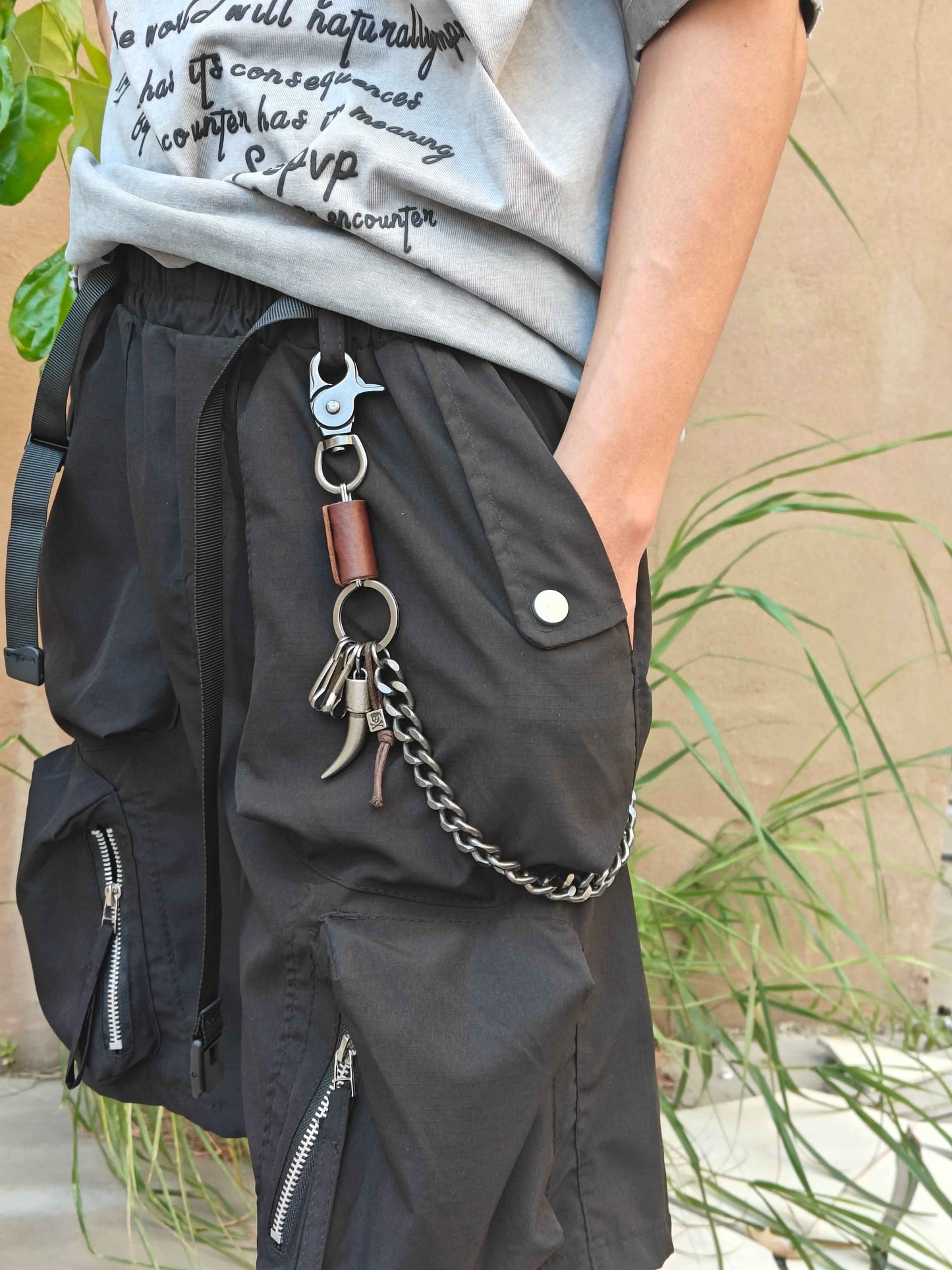 Chain for Pants Wolf Tooth Charm Keychain