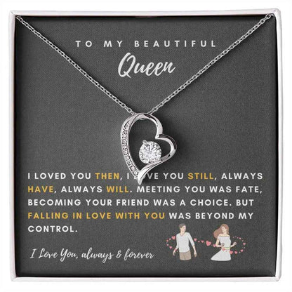 To My Beautiful Queen Love Heart Necklace