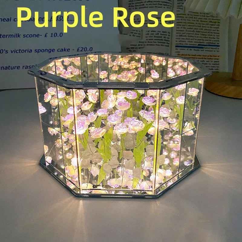 3D DIY Tulip Mirror Cube Lamp Night Light