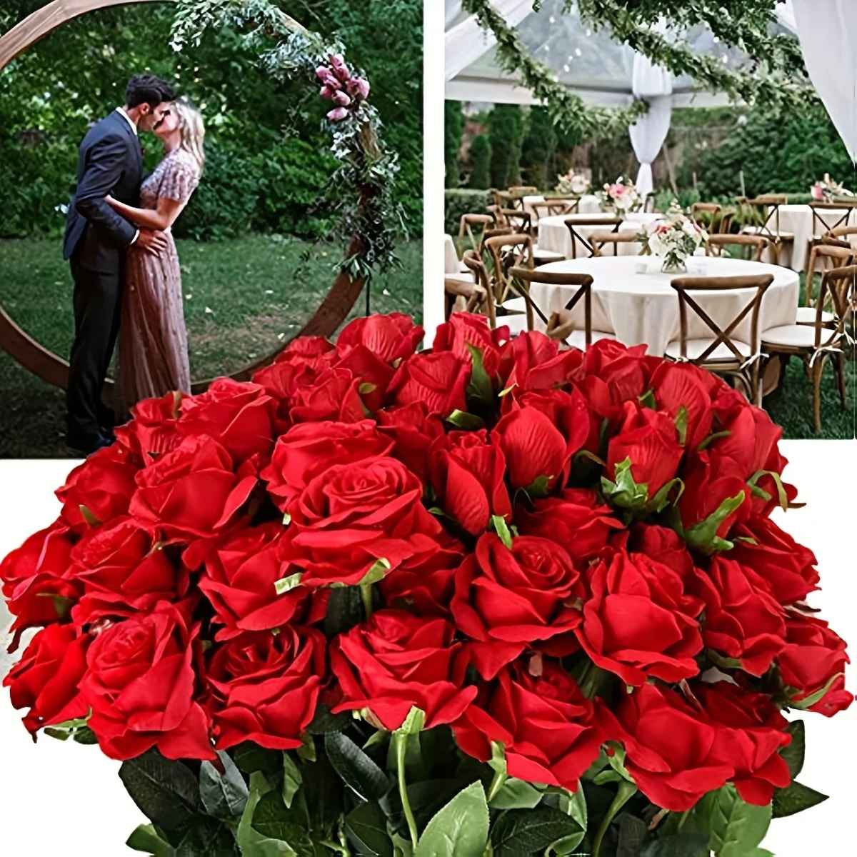 12pcs Realistic Artificial Rose Bouquet