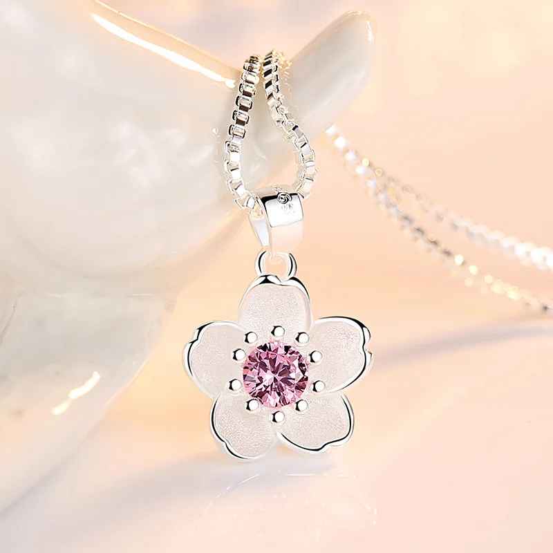 Sterling Silver Peach Blossom Necklace