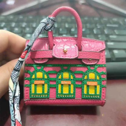 6cm House-Shaped Mini Earphone Bag Keychain