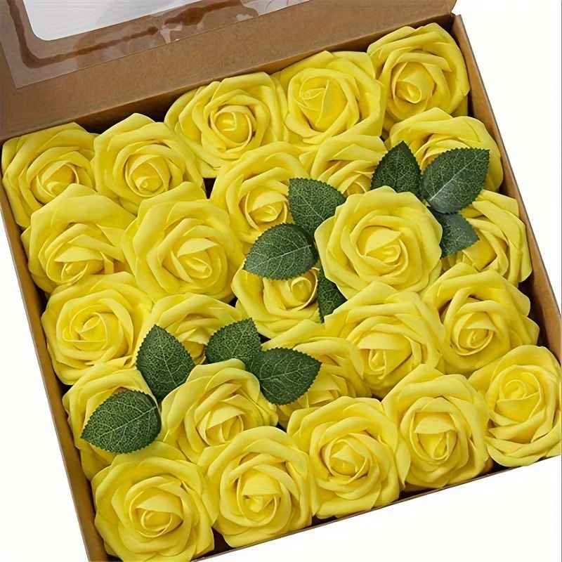 25pcs Artificial Rose Flowers with Stem