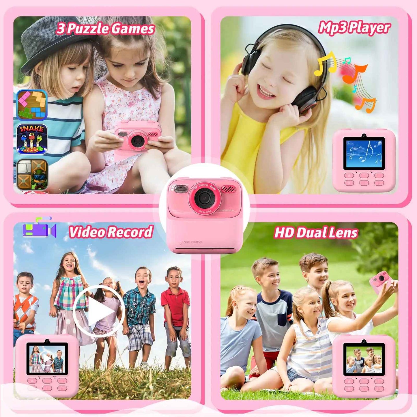 1080P HD Kids Dual Lens Selfie Digital Camera