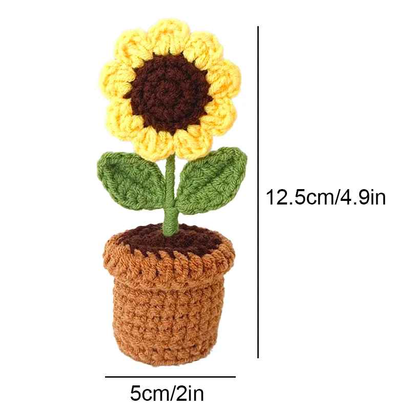 Cute Handcrafted Mini Crochet Potted Plant Decor