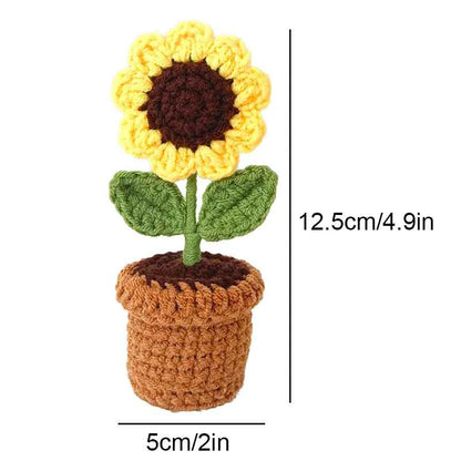 Cute Handcrafted Mini Crochet Potted Plant Decor